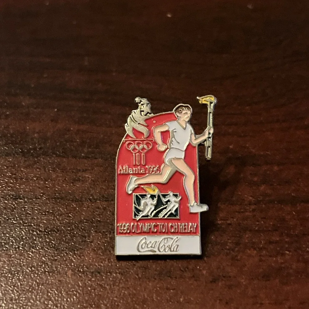 Vintage Coca-Cola Coke‎ 1996 Atlanta Olympics Torch Relay Lapel Hat Pin